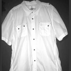 Mens Size 2XL White Button